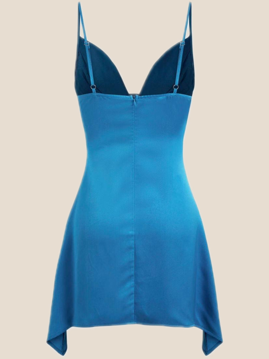 V Neck Blue Satin Short Homecoming Dress Ohmollydress V Neck Blue Satin Short Homecoming Dress Ohmollydress