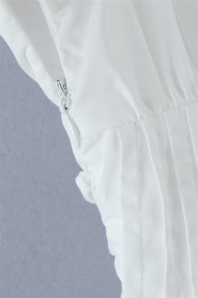 WhiteLacePatchworkCottonShortD WhiteLacePatchworkCottonShortD
