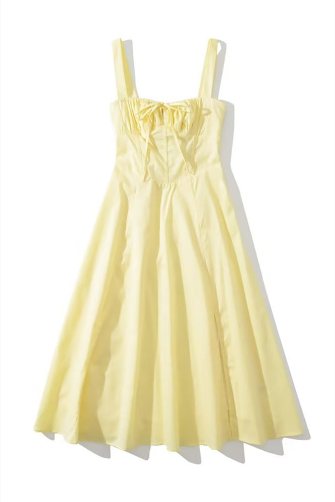 ruched front tie dress Michah Front Tie Midi Ruched Dress
