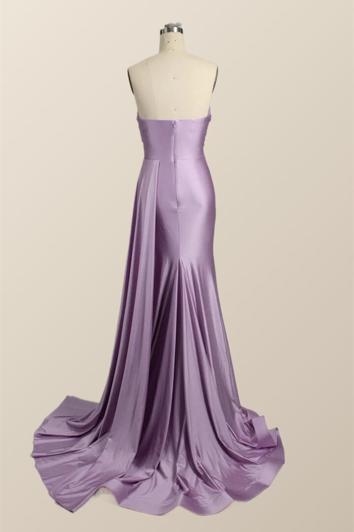 Sweetheart Lilac Ruched  Mermaid Long Formal Dress