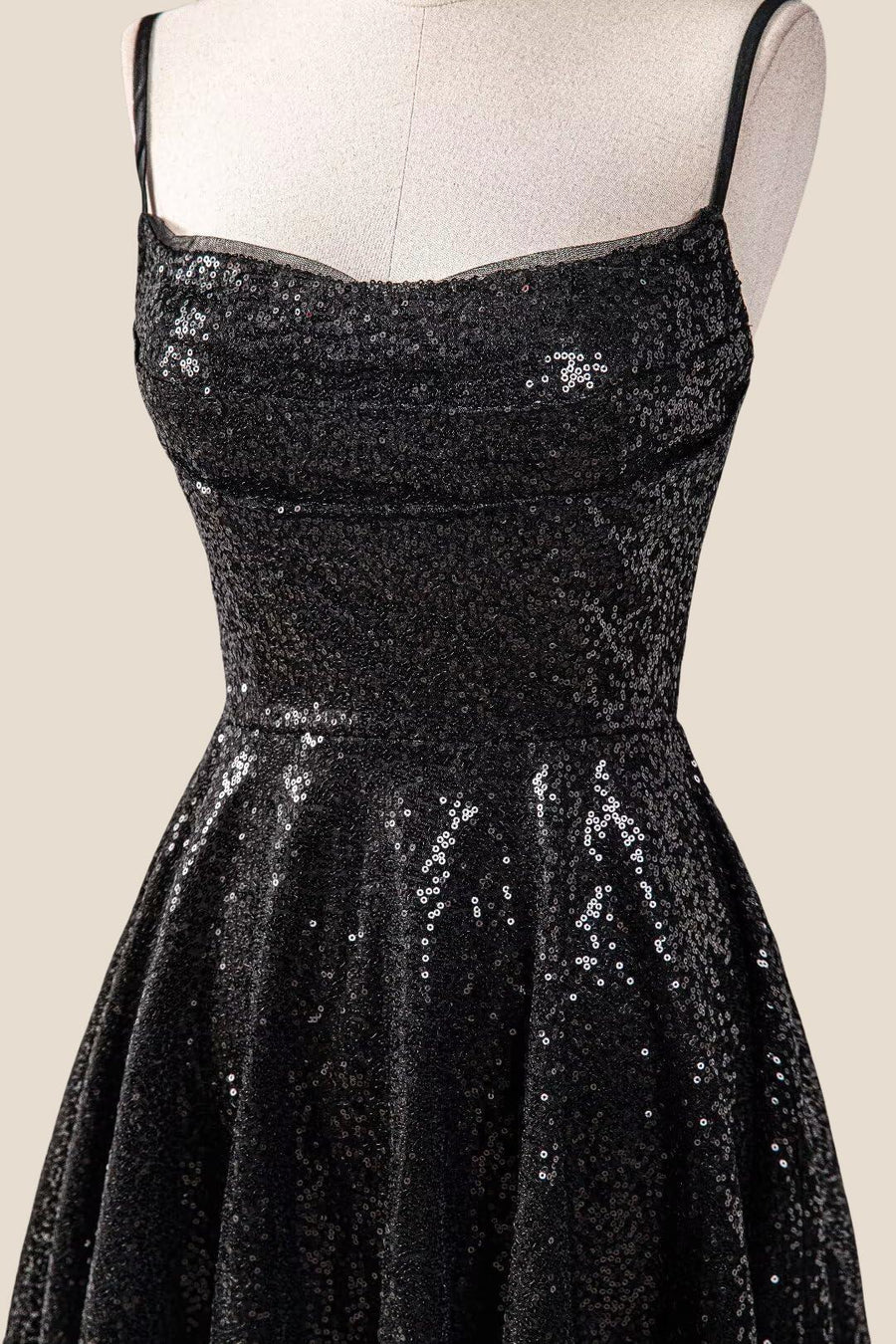 Black Sequin A-line Short Princess Dress Ohmollydress Black Sequin A-line Short Princess Dress Ohmollydress