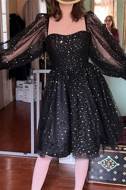 black dress with red stars BLACK LEATHER ZIPPER DRESS WITH STARS House of Avida