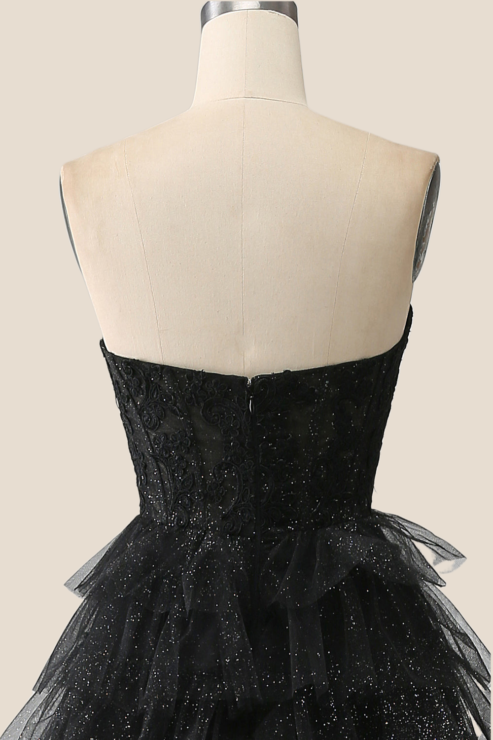 black appliques tulle tiered ruffles long party dress $ 277 . 00 $ 277