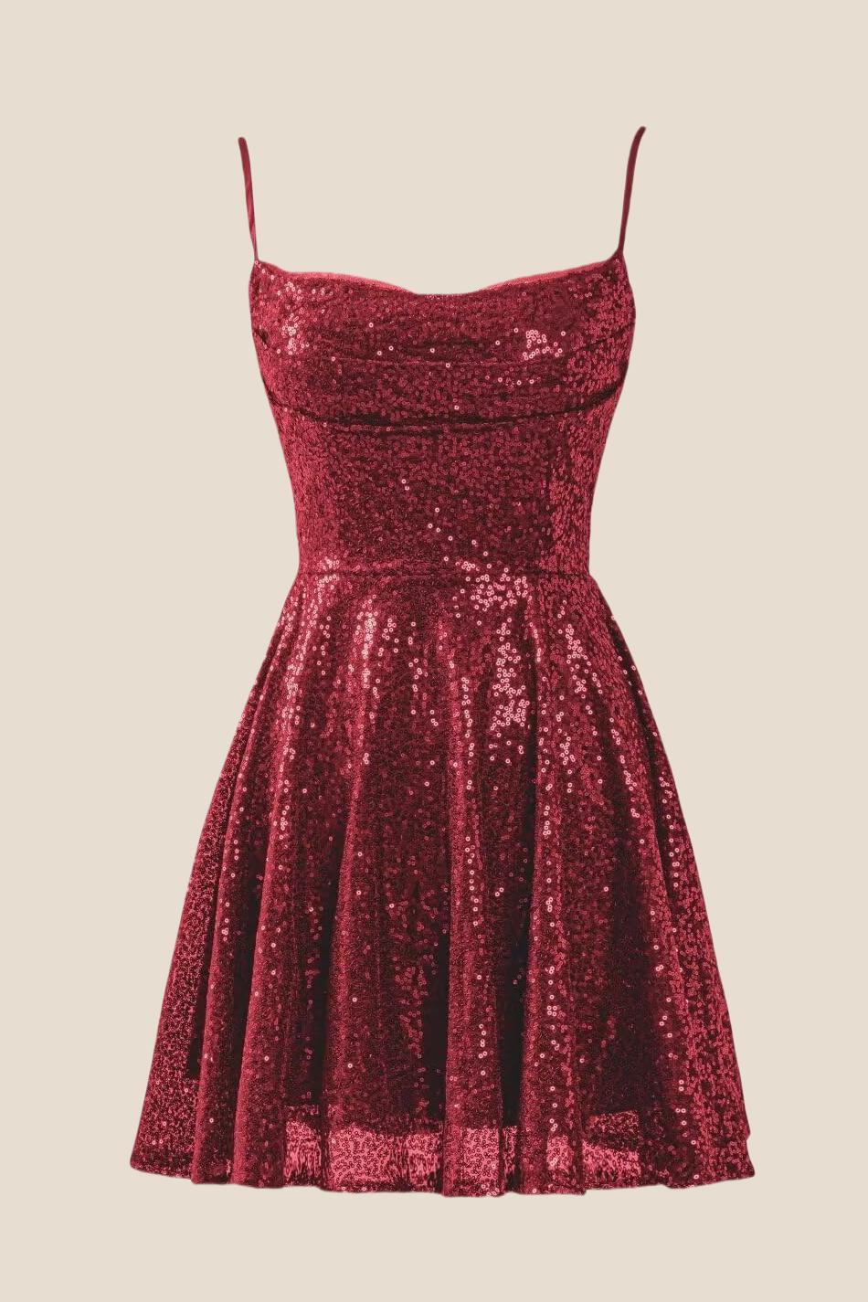 Black Sequin A-line Short Princess Dress – Ohmollydress
