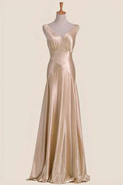 Light Blue V Neck Sheath Long Party Dress