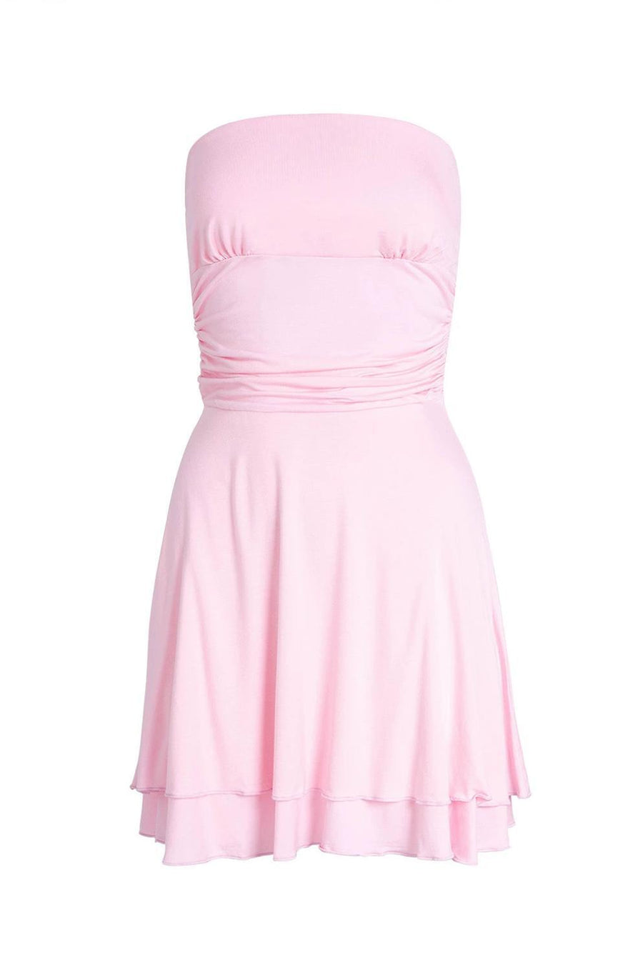 Strapless Hot Pink Ruffle Ruched Short Dress Ohmollydress Strapless Hot Pink Ruffle Ruched Short Dress Ohmollydress