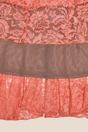 Spaghetti Straps Orange Lace Mermaid Long Dress