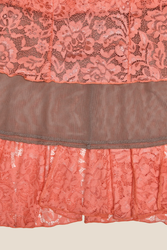 Spaghetti Straps Orange Lace Mermaid Long Dress
