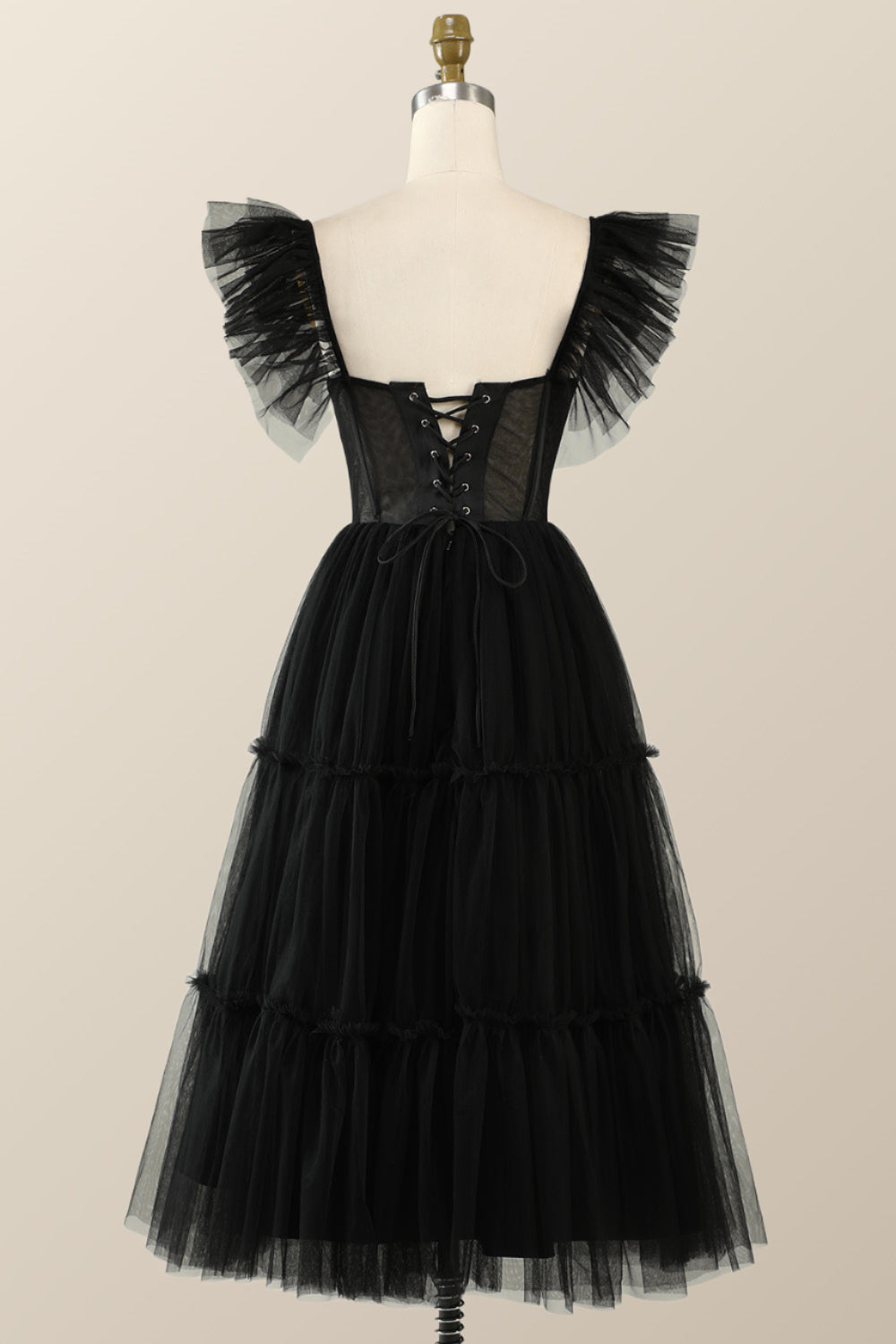 Flare Sleeves Black Corset Midi Dress Ohmollydress Flare Sleeves Black Corset Midi Dress Ohmollydress