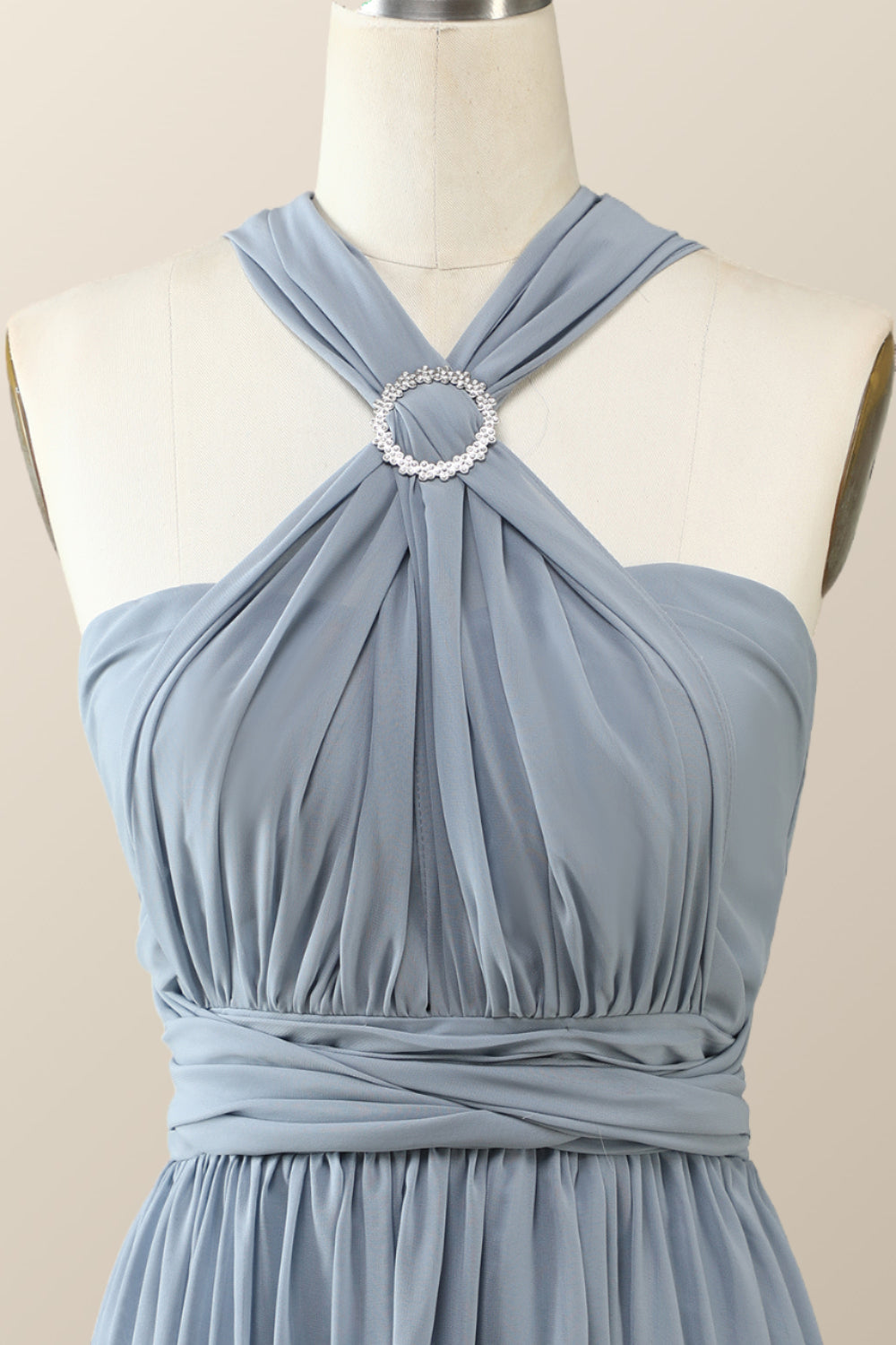 Misty Blue Chiffon Convertible Bridesmaid Dress – Ohmollydress