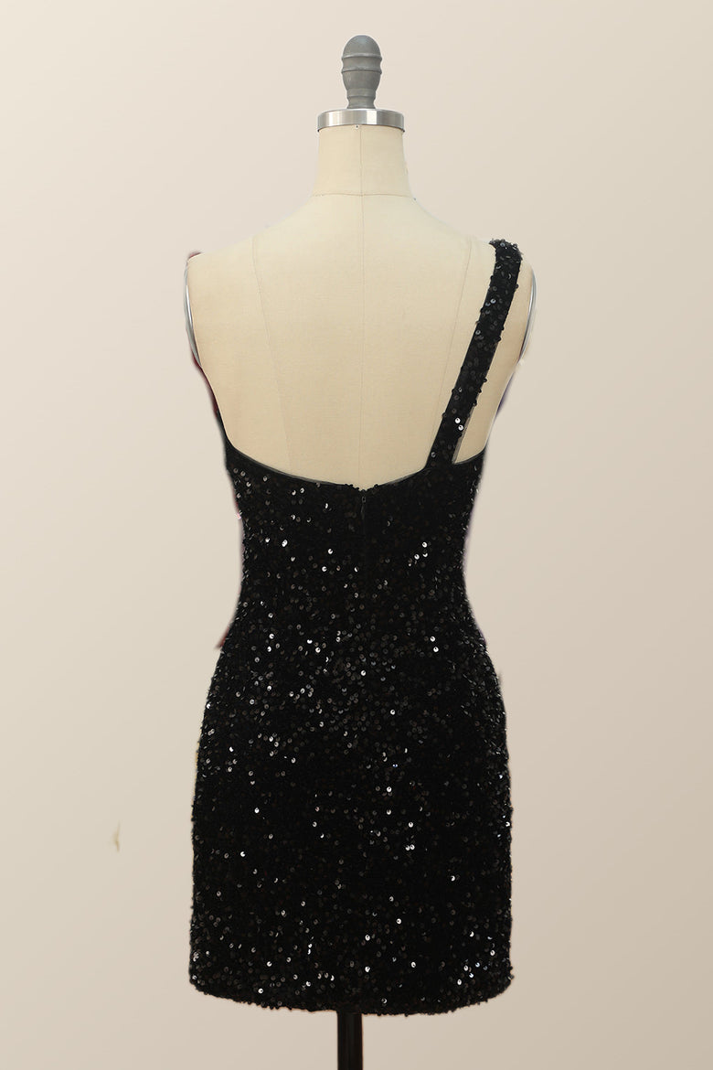 Forgiven Sequin Bodycon Mini Dress Black