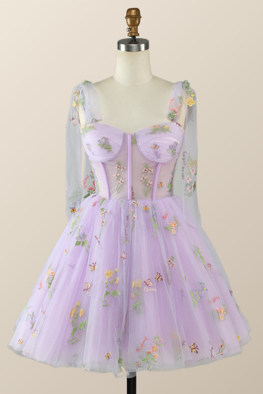 Lavender Floral Corset A-line Princess Dress – Ohmollydress Lavender Floral Corset A-line Princess Dress – Ohmollydress