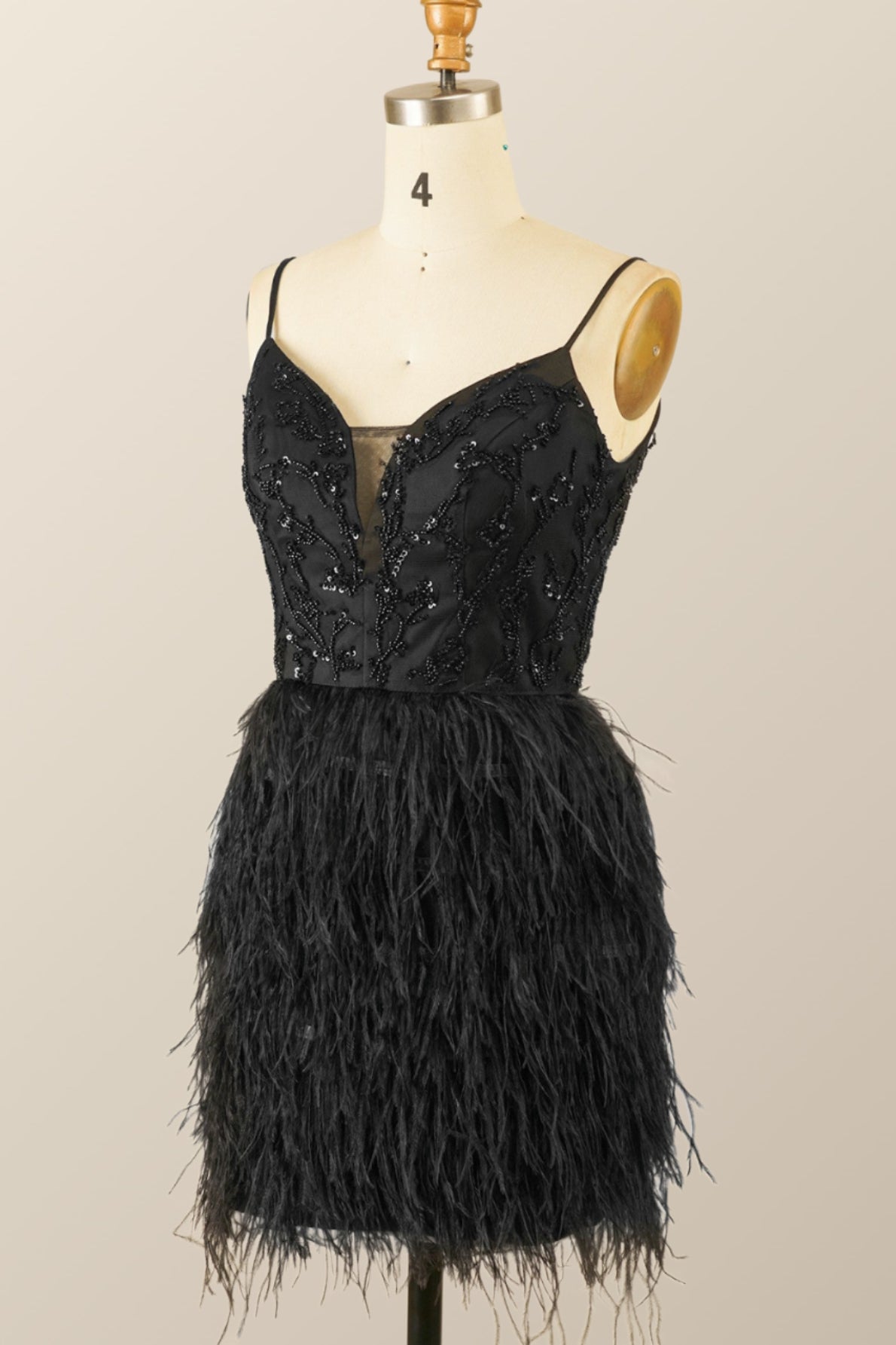 Straps Black Beaded Feather Mini Dress Ohmollydress Straps Black Beaded Feather Mini Dress Ohmollydress