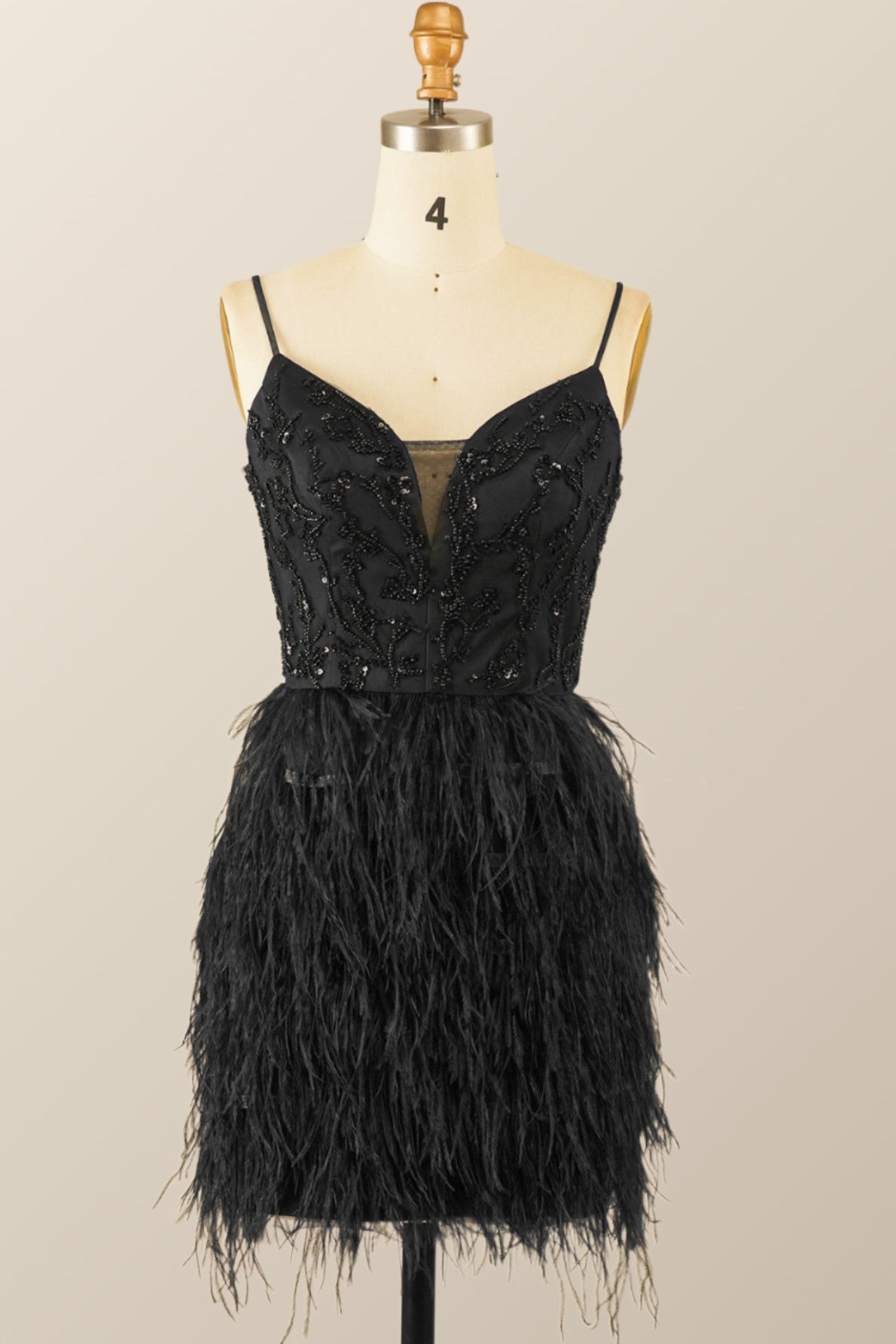 Straps Black Beaded Feather Mini Dress Ohmollydress Straps Black Beaded Feather Mini Dress Ohmollydress