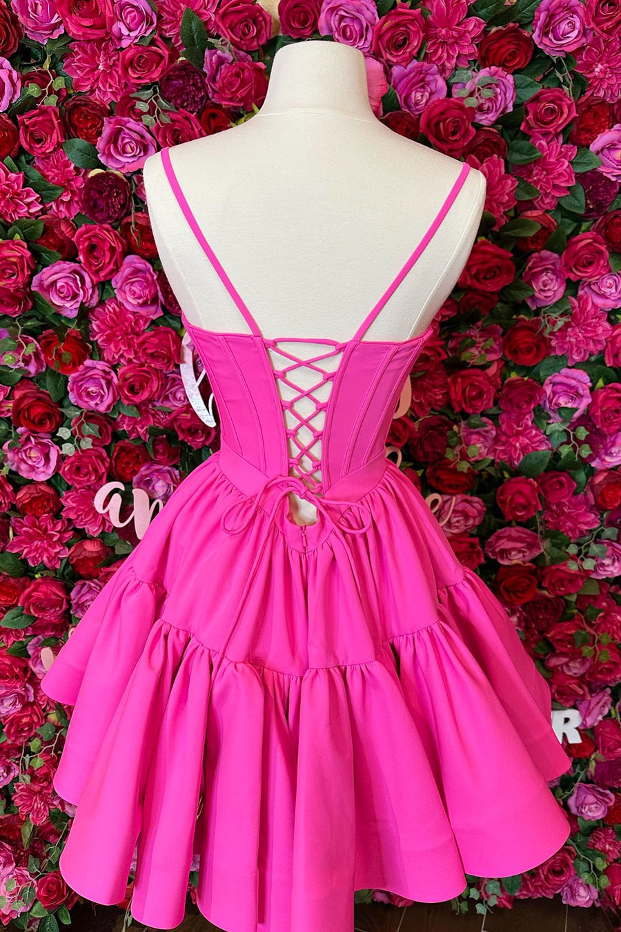 Straps Barbie Pink A-line Short Princess Dress