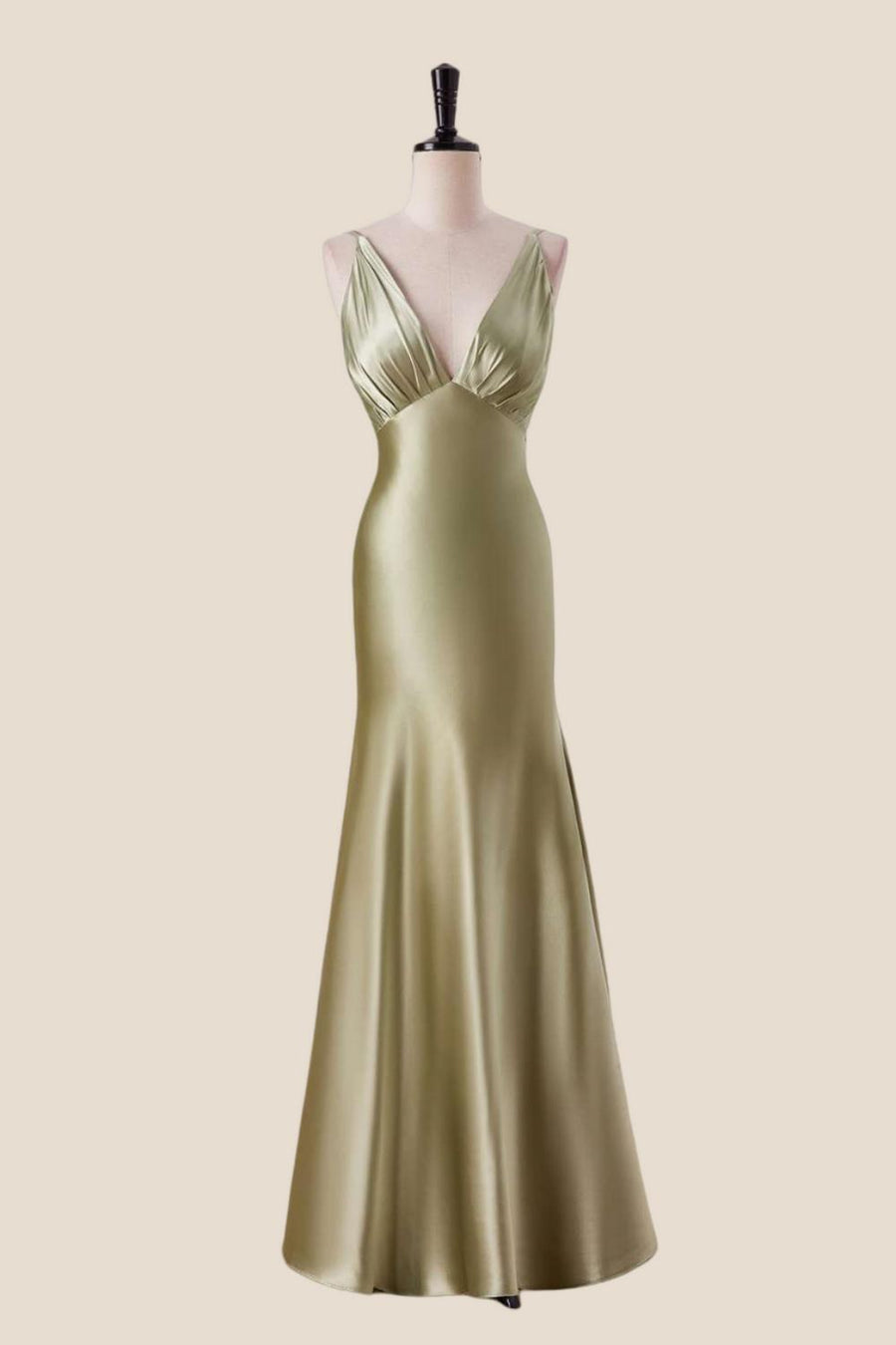 Plunge Neck Moss Green Mermaid Long Dress Ohmollydress Plunge Neck Moss Green Mermaid Long Dress Ohmollydress