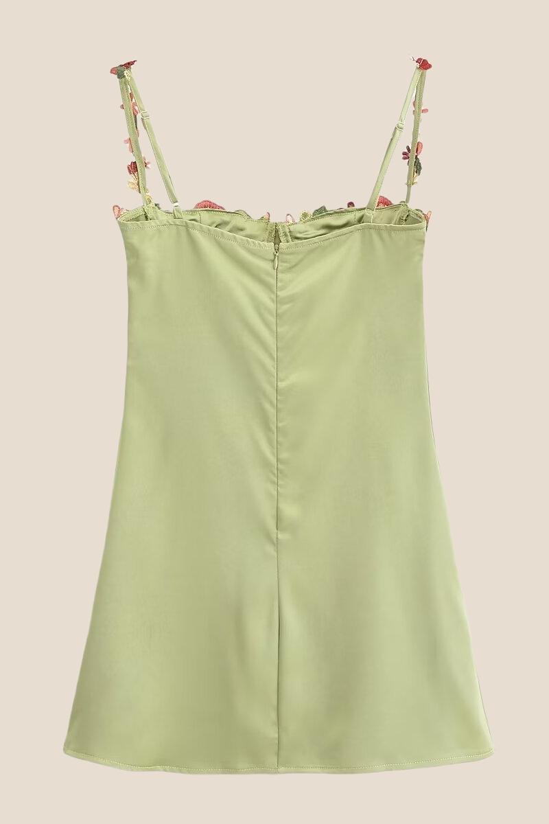 Green Floral Embroidery Short Princess Dress Ohmollydress Green Floral Embroidery Short Princess Dress Ohmollydress
