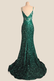 Emerald Green Sequin Mermaid Long Party Dress