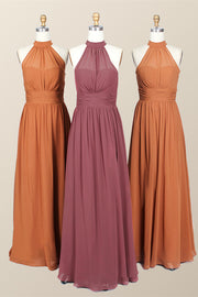 High Neck Mint Green Chiffon A-line Bridesmaid Dress Ohmollydress High Neck Mint Green Chiffon A-line Bridesmaid Dress Ohmollydress