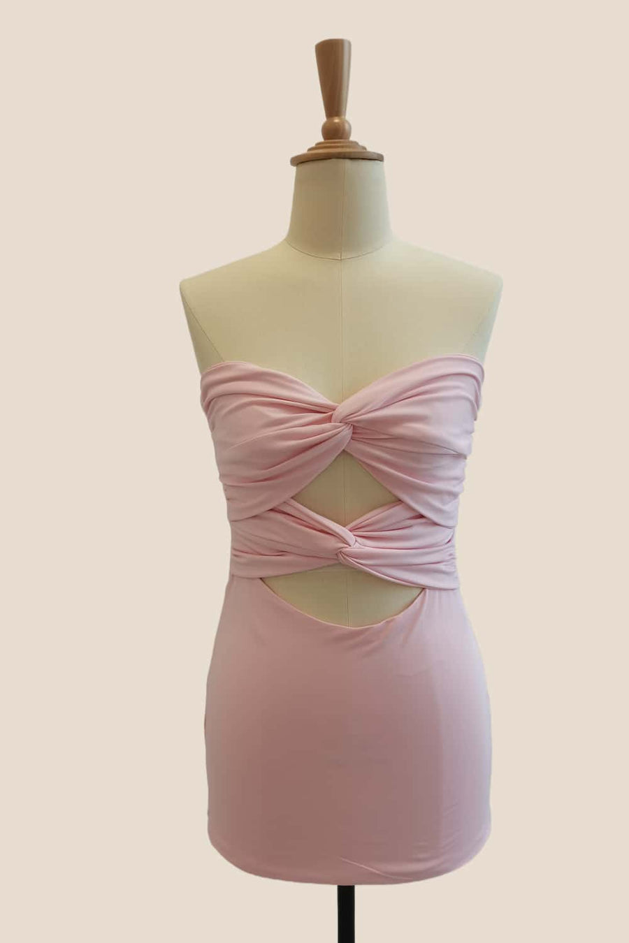 Double Twists Hot Pink Fitted Mini Dress