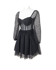 Long Sleeves Black Corset A-line Short Homecoming Dress Ohmollydress Long Sleeves Black Corset A-line Short Homecoming Dress Ohmollydress