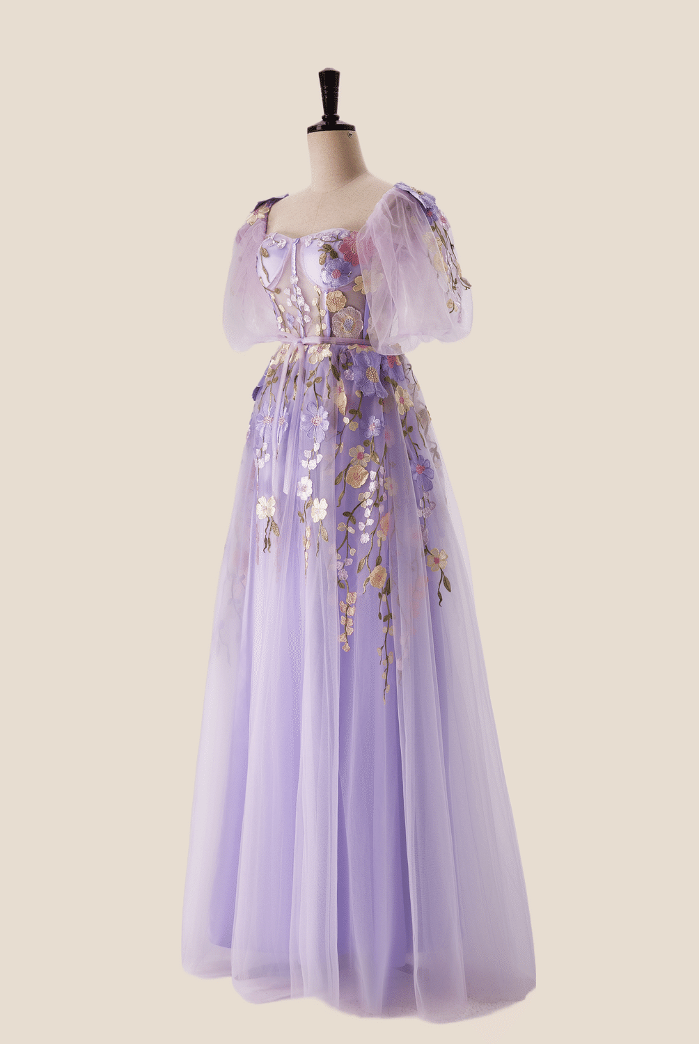 lavender floral corset a line long dress $ 228 . 00 $ 228 . 00 on sale
