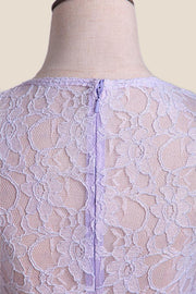 Lavender Lace and Chiffon A-line Long Bridesmaid Dress