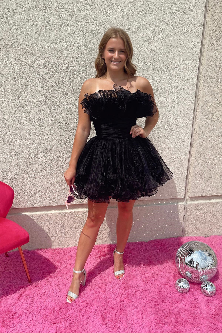 Blue Fit and Flare Ruffles A-line Short Dress Ohmollydress Blue Fit and Flare Ruffles A-line Short Dress Ohmollydress