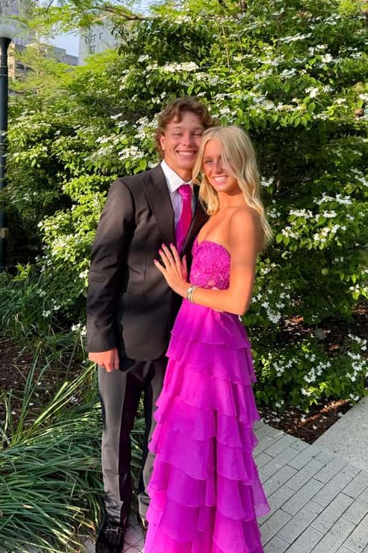 Sweetheart Yellow Appliques Tiered Ruffles Dress