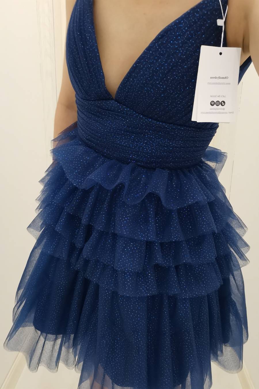 Straps Blue Tiered Ruffle Short A-line Homecoming Dress Ohmollydress Straps Blue Tiered Ruffle Short A-line Homecoming Dress Ohmollydress