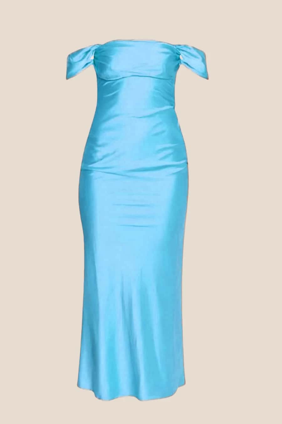 Off the Shoulder Coral Soft Satin Long Dress