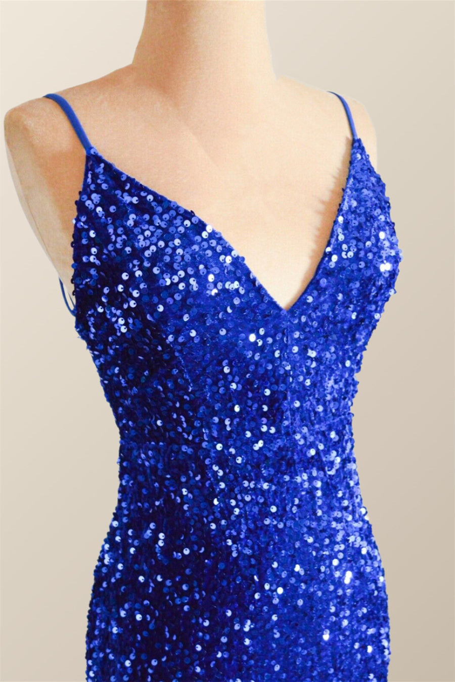 Sparkle Royal Blue Sequin Mermaid Prom Dress