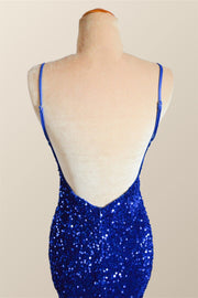 Sparkle Royal Blue Sequin Mermaid Prom Dress