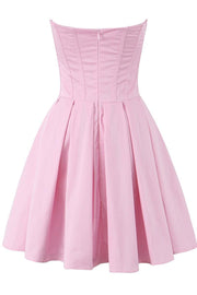 V-neck Lavender Pleated Short Party Dress