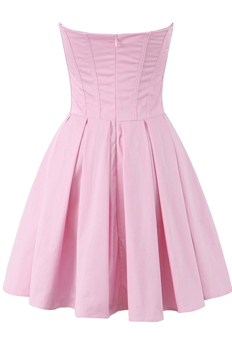V-neck Lavender Pleated Short Party Dress