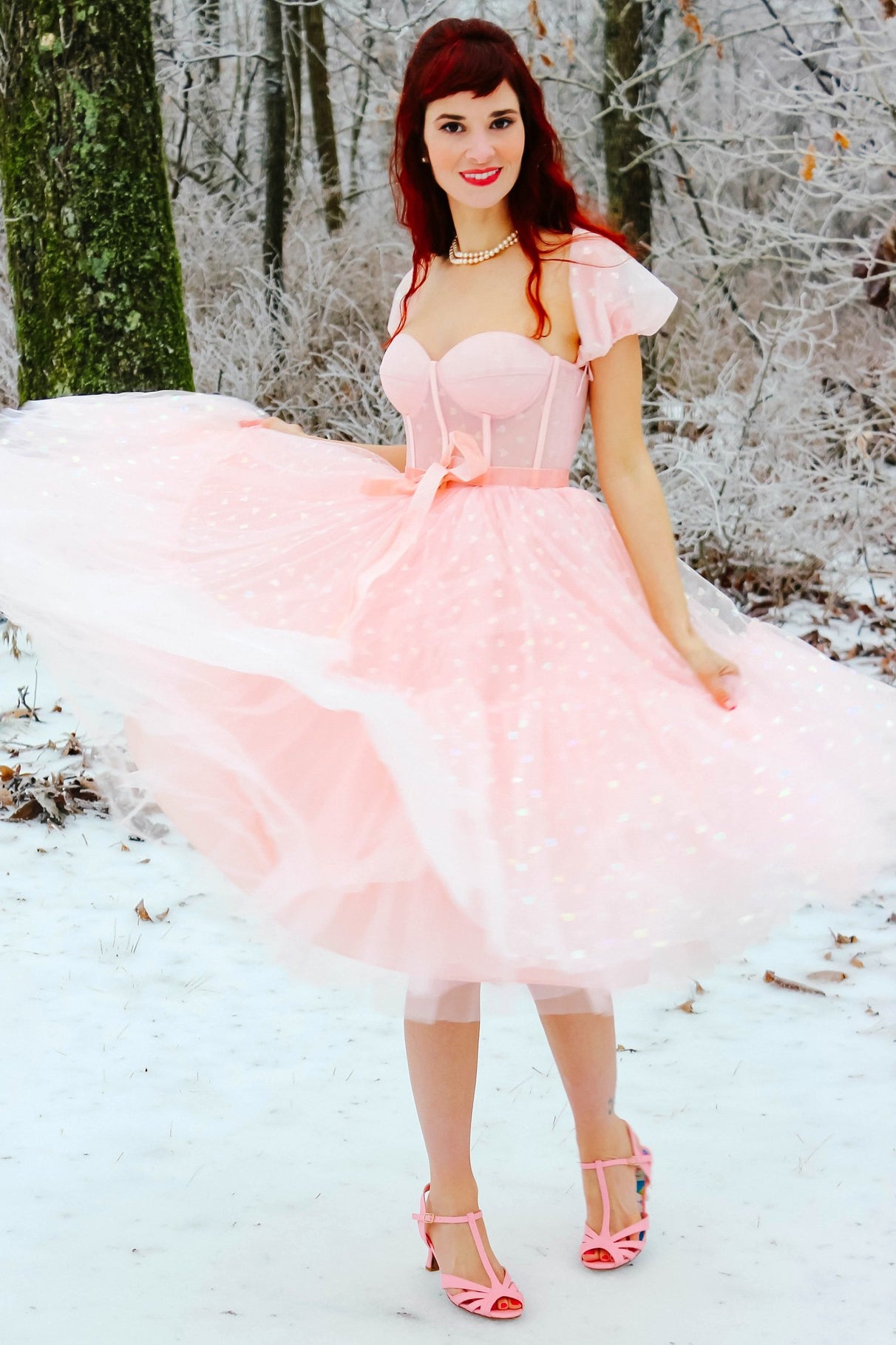 red short puffy dress