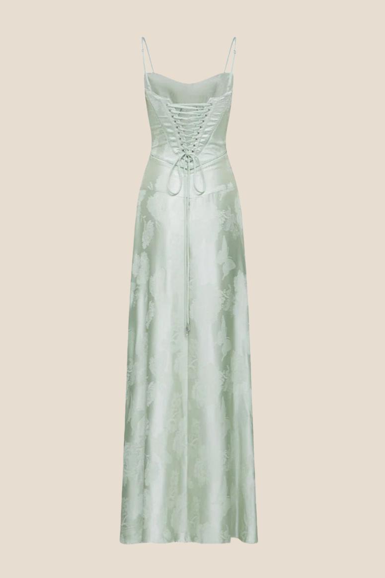 Dreamy Green Straps Long Dress