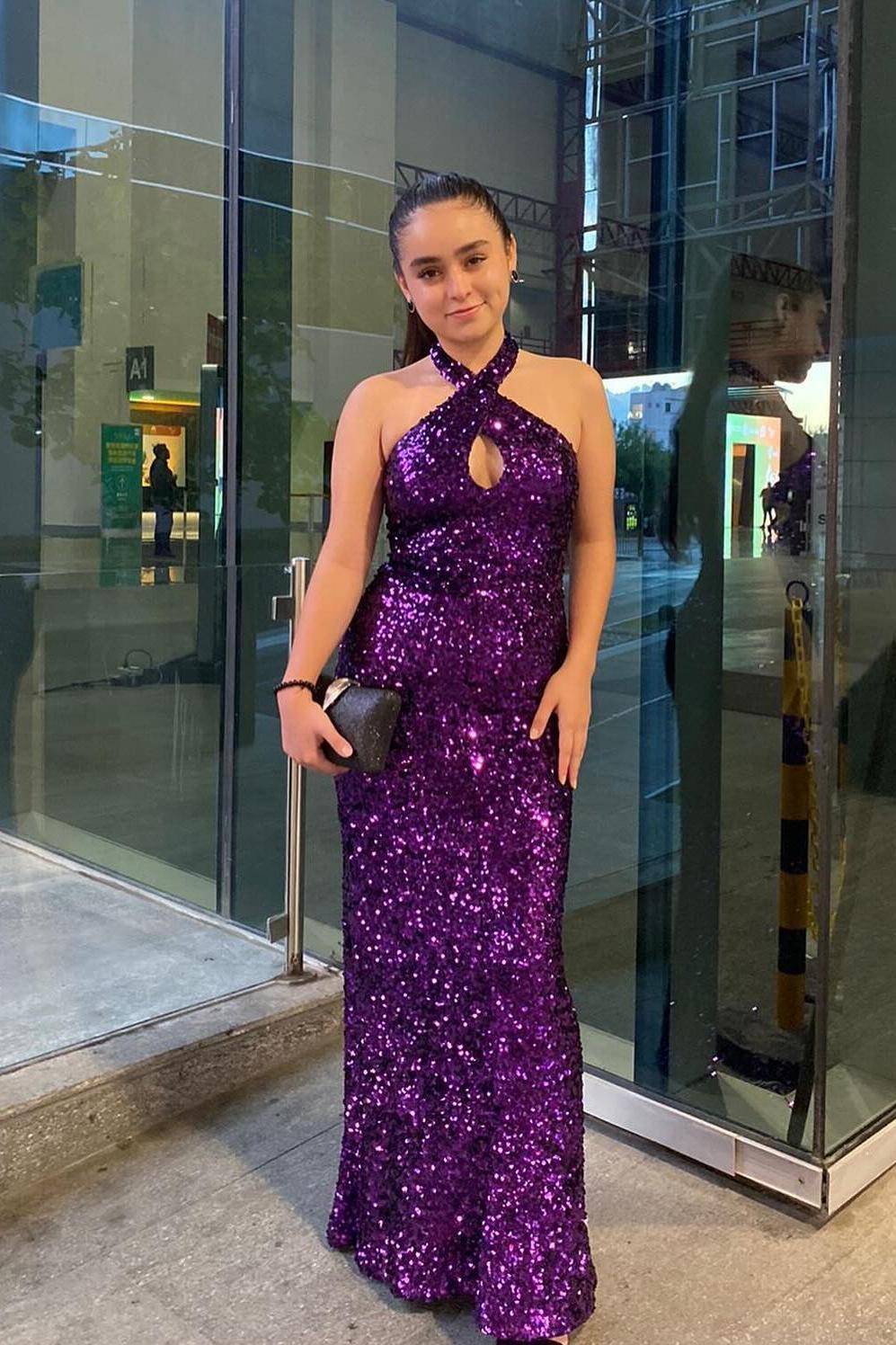 h&m purple sequin dress PURPLE SEQUIN SPARKLY CONCERT DRESS