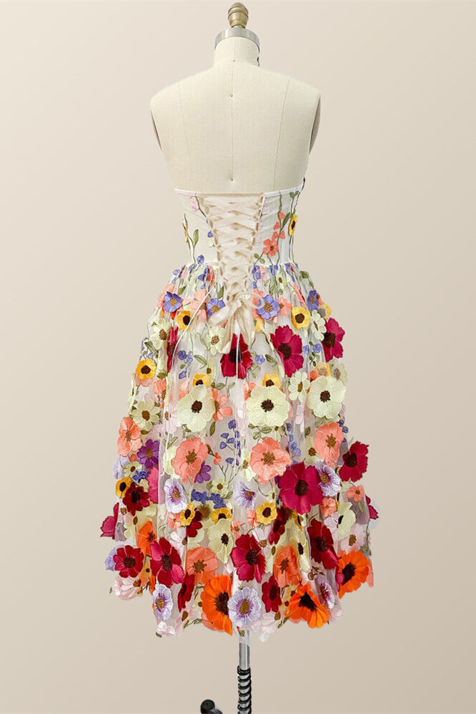 Sweetheart 3D Flower Blossoming Short Dress – Ohmollydress