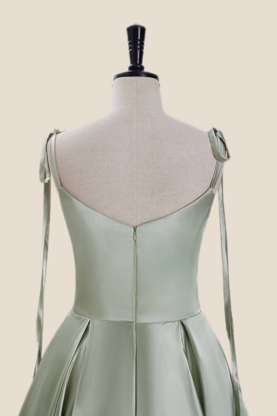 Sage Green Satin A-line Short Party Dress Ohmollydress Sage Green Satin A-line Short Party Dress Ohmollydress