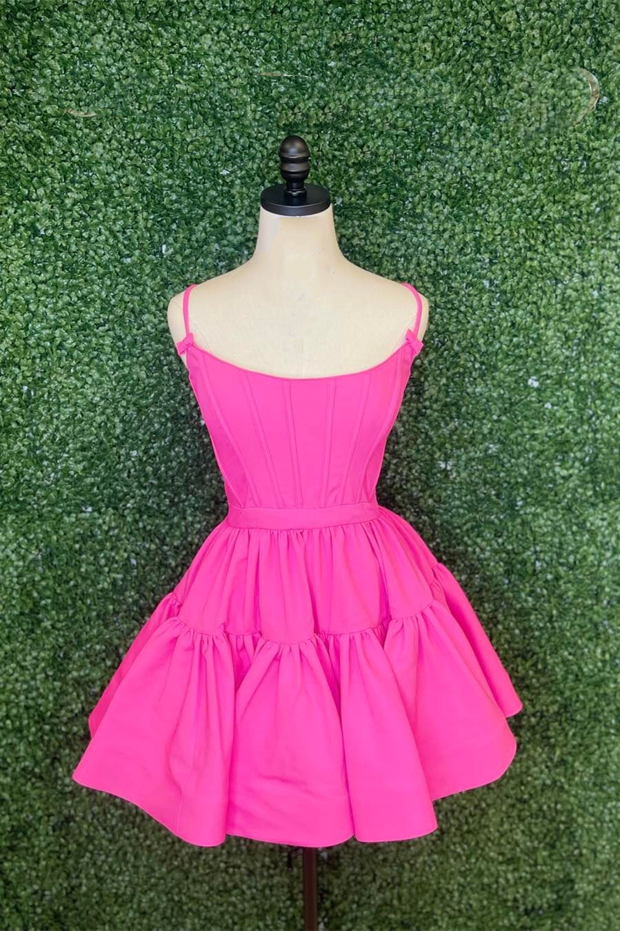 Straps Barbie Pink A-line Short Princess Dress Ohmollydress Straps Barbie Pink A-line Short Princess Dress Ohmollydress
