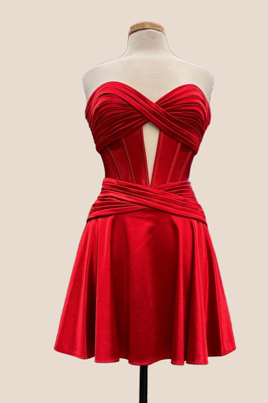 Sweetheart Hot Pink Keyhole A-line Short Dress