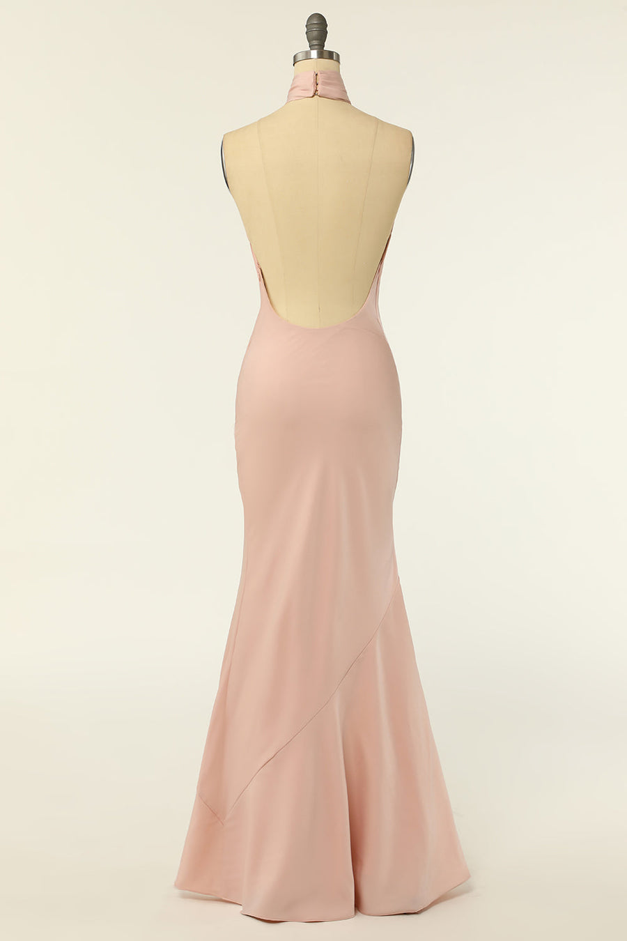 Mermaid Cross Front High Neck Long Bridesmaid Dress