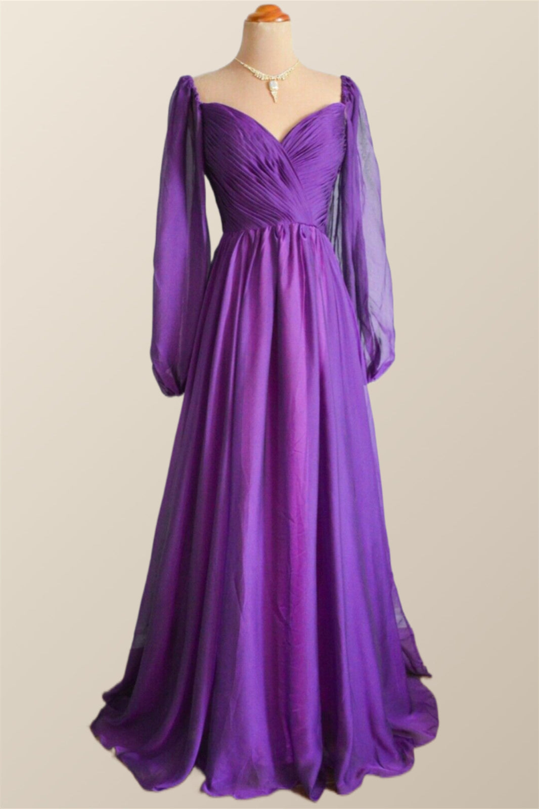 long sleeves purple a line long formal dress $ 187 . 00 $ 187 . 00 on ...