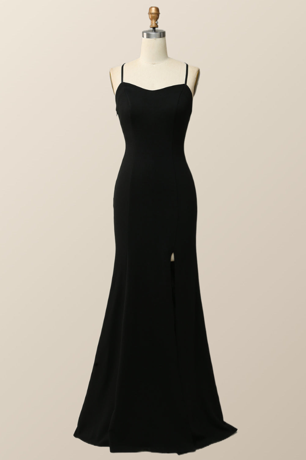 Simply Black Mermaid Long Dress with Slit