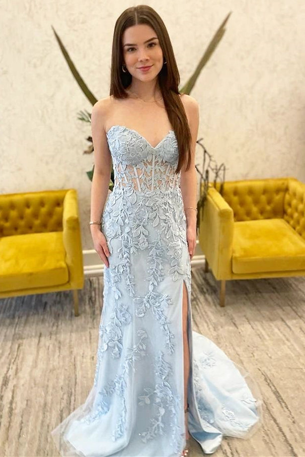Sweetheart Lavender Lace Mermaid Long Prom Dress Ohmollydress Sweetheart Lavender Lace Mermaid Long Prom Dress Ohmollydress
