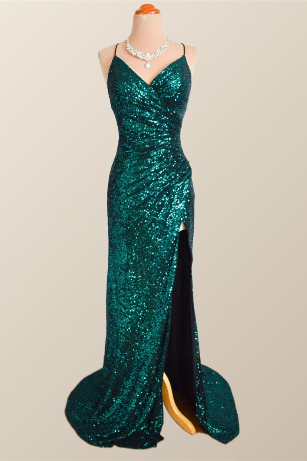 Green Sequin Mermaid Long Party Dress – Ohmollydress