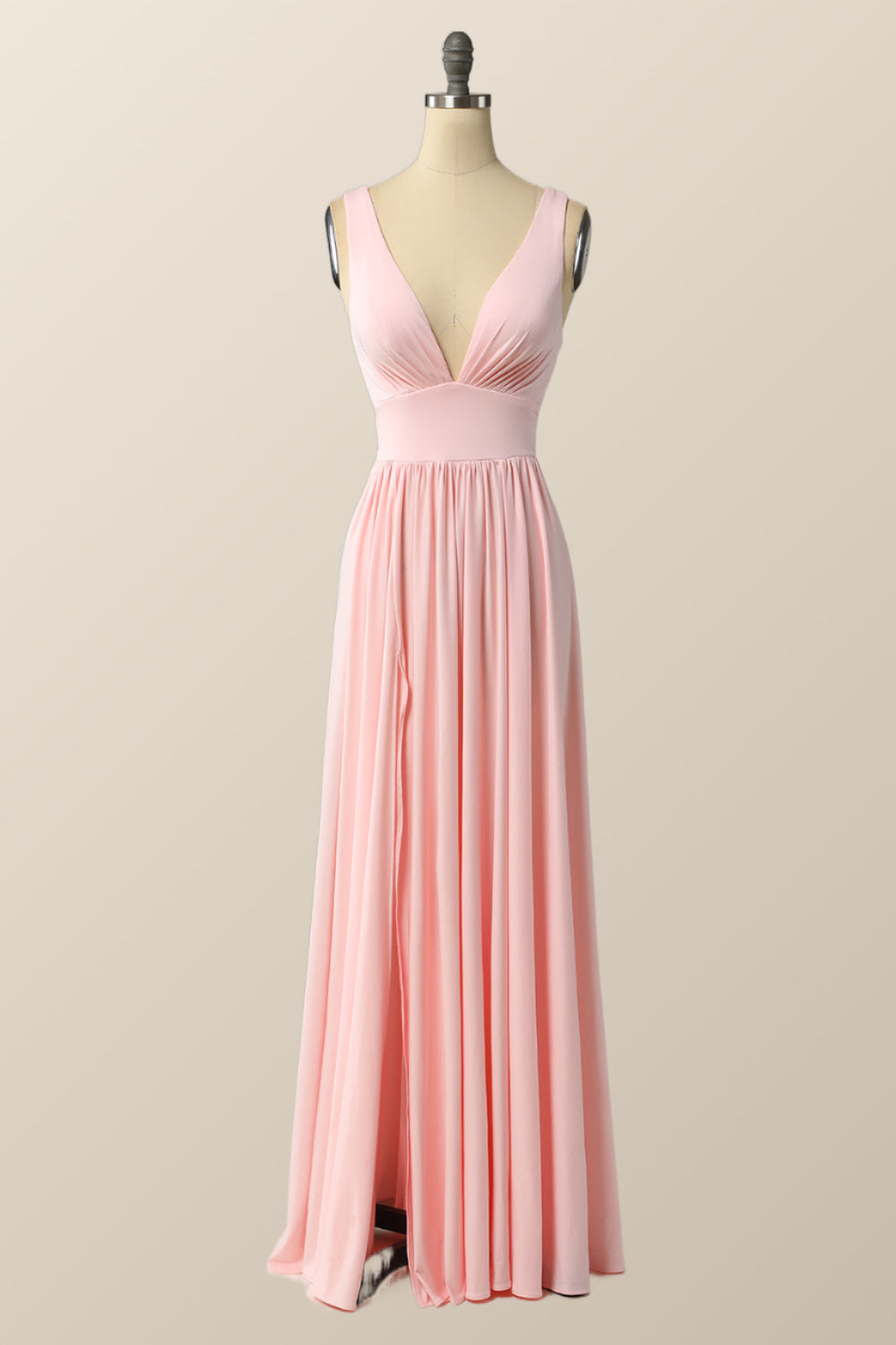 Simply Pink Empire A-line Maxi Dress with Slit