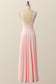 Simply Pink Empire A-line Maxi Dress with Slit