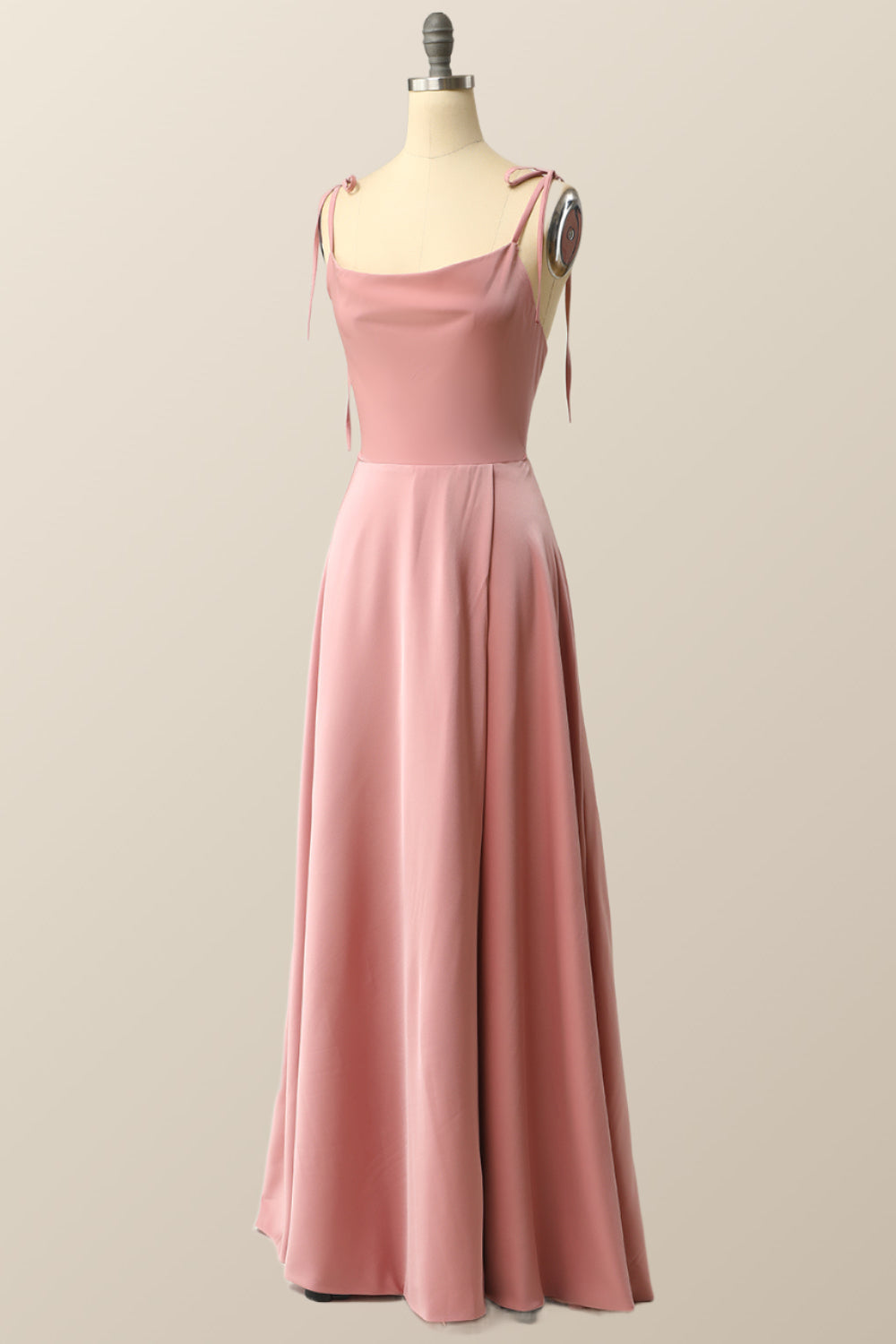 Blush Pink Aline Full Length Long Prom Dress Ohmollydress